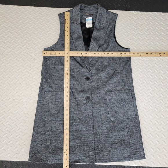 J Mclaughlin Cate Vest Size Large Tunic Blazer Black White Houndstooth Wool NEW - Picture 9 of 11